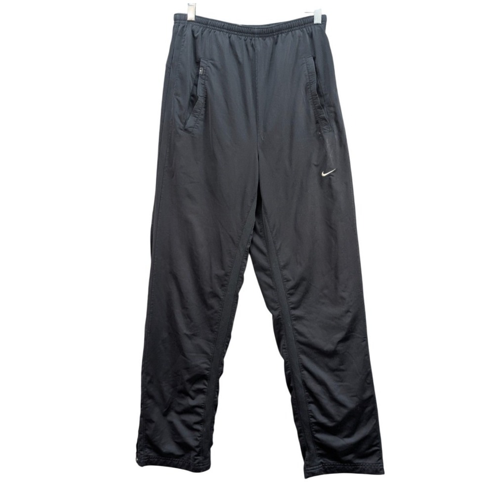 Vintage 90s‎ Nike Jogger Pants Black Women's Size M Y2K Pull On Swoosh Ankle Zip
